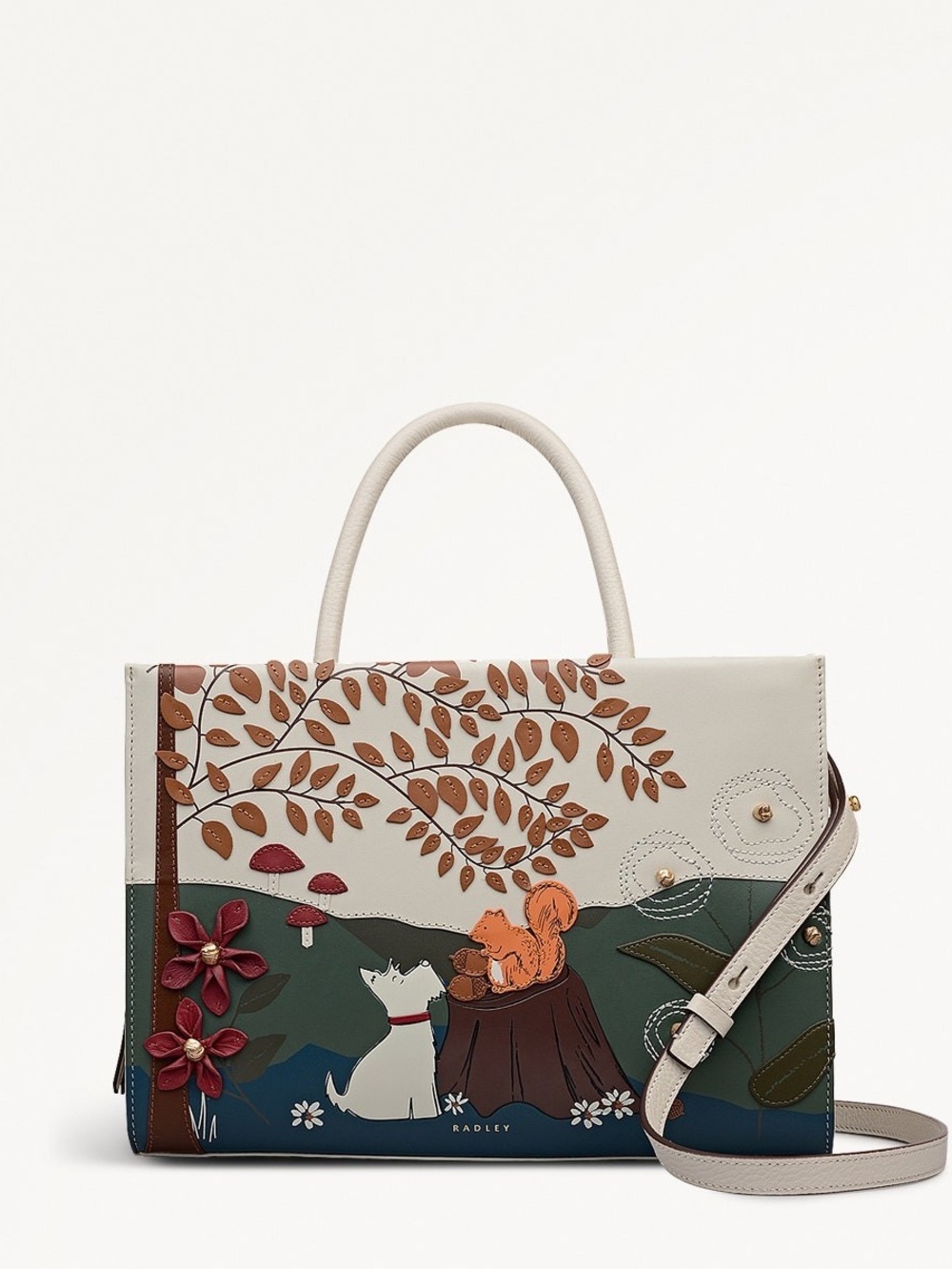 Radley London Autumn Leaves Medium Zip Top Leather Tote